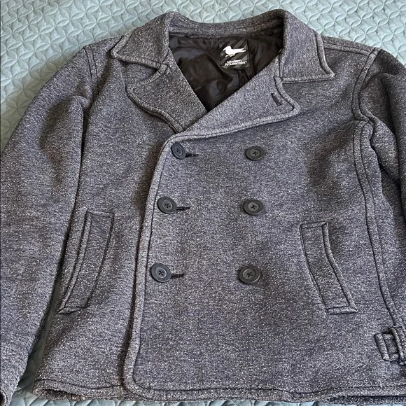 Modern Amusement Gray Pea Coat - Picture 1 of 4